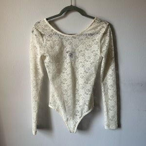 Lace Cream Leotard